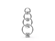Round Lab-Grown Diamond Linked Circle Drop Pendant Necklace | Plain Wire | White Gold