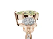 Pear-Shaped Three Stone Engagement Ring Setting for a Fancy Yellow Lab-Grown Diamond | Tapered Pave Band | Rose Gold