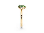 Pear-Shaped Hidden Halo Engagement Ring Setting for a Fancy Green Lab-Grown Diamond | Plain Band | Yellow Gold