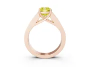 Cushion Cut Channel-Set Engagement Ring Setting for a Fancy Yellow Lab-Grown Diamond | Rose Gold