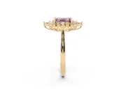Emerald Cut Engagement Ring Setting for a Fancy Pink Lab-Grown Diamond | Yellow Gold - Design NV-24790