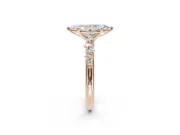 Marquise Solitaire Engagement Ring Setting | Graduated Scattered Accents | Rose Gold