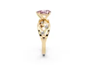 Pear-Shaped Loop Engagement Ring Setting for a Fancy Pink Lab-Grown Diamond | Yellow Gold