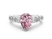 Pear-Shaped Engagement Ring Setting for a Fancy Pink Lab-Grown Diamond | Sterling Silver - Design NV-24643