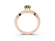 Pear-Shaped Crossover Engagement Ring Setting for a Fancy Green Lab-Grown Diamond | Rose Gold