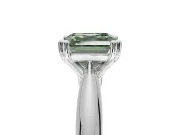 Princess Cut Tapered Solitaire Engagement Ring Setting for a Fancy Green Lab-Grown Diamond | Platinum