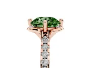 Round Floral Engagement Ring Setting for a Fancy Green Lab-Grown Diamond | Pavé Band | Rose Gold
