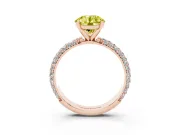Round Domed Pavé Engagement Ring Setting for a Fancy Yellow Lab-Grown Diamond | Rose Gold