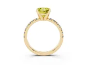 Princess Cut Pavé Engagement Ring Setting for a Fancy Yellow Lab-Grown Diamond | Yellow Gold