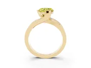 Heart-Shaped Graduated Bypass Engagement Ring Setting for a Fancy Yellow Lab-Grown Diamond | Split Shank | Yellow Gold