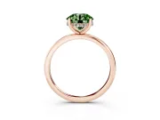 Round Micro-Prong Hidden Halo Engagement Ring Setting for a Fancy Green Lab-Grown Diamond | Plain Band | Rose Gold