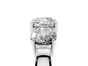 Cushion Cut Three Stone Engagement Ring Setting | Wide Plain Band | White Gold