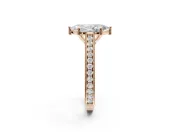 Marquise Vintage Engraved Pavé Engagement Ring Setting | Milgrain Edges | Rose Gold