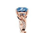 Cushion Cut Vine Engagement Ring Setting for a Fancy Blue Lab-Grown Diamond | Rose Gold