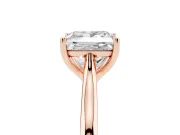 Princess Cut Diamond Solitaire Ring Set in Rose gold with Cathedral Band and Prong Setting