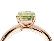 Radiant Cut Solitaire Engagement Ring Setting for a Fancy Yellow Lab-Grown Diamond | Tapered Plain Band | Rose Gold