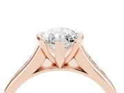 Marquise Half Bezel Solitaire Engagement Ring Setting | Graduated Channel Band | Rose Gold