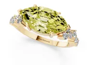 Marquise Scattered Accent Engagement Ring Setting for a Fancy Yellow Lab-Grown Diamond | Yellow Gold