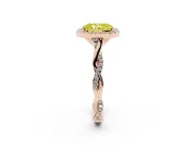 Radiant Cut Twist Halo Engagement Ring Setting for a Fancy Yellow Lab-Grown Diamond | Rose Gold