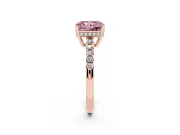 Radiant Cut Engagement Ring Setting for a Fancy Pink Lab-Grown Diamond | Rose Gold - Design NV-24649