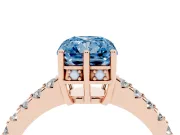 Radiant Cut Engagement Ring Setting for a Fancy Blue Lab-Grown Diamond | Rose Gold - Design NV-24649