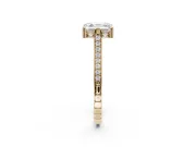 Asscher Cut Vintage Cathedral Engagement Ring Setting | Carved Band | Yellow Gold