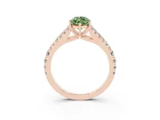 Marquise Graduated Split Shank Engagement Ring Setting for a Fancy Green Lab-Grown Diamond | Rose Gold