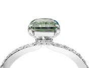 Radiant Cut Pavé Engagement Ring Setting for a Fancy Green Lab-Grown Diamond | Sterling Silver - Design NV-24928