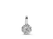 Round Lab-Grown Diamond Floral Cluster Pendant Necklace | Petal Halo | Sterling Silver