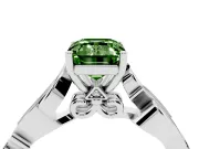Emerald Cut Vine Engagement Ring Setting for a Fancy Green Lab-Grown Diamond | Platinum