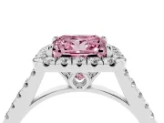 Princess Cut Raised Halo Engagement Ring Setting for a Fancy Pink Lab-Grown Diamond | White Gold