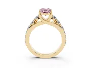 Oval Graduated Engagement Ring Setting for a Fancy Pink Lab-Grown Diamond | Yellow Gold