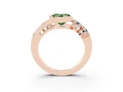 Heart-Shaped Bezel Bypass Engagement Ring Setting for a Fancy Green Lab-Grown Diamond | Rose Gold