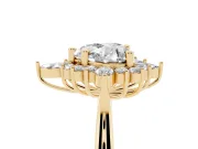Heart-Shaped Cluster Halo Engagement Ring Setting | Yellow Gold