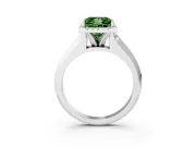 Princess Cut Halo Engagement Ring Setting for a Fancy Green Lab-Grown Diamond | Knife-Edge Band | Sterling Silver
