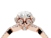 Marquise Milgrain Halo Engagement Ring Setting | Graduated Shoulders | Rose Gold