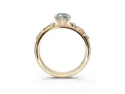 Marquise Graduated Solitaire Engagement Ring Setting for a Fancy Blue Lab-Grown Diamond | Yellow Gold