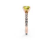 Princess Cut Pavé Solitaire Engagement Ring Setting for a Fancy Yellow Lab-Grown Diamond | Rose Gold