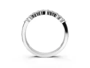 Round Lab-Grown Diamond U-Prong Set Wedding Band | Open Side Arcs | Sterling Silver