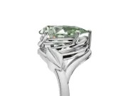 Pear-Shaped Leaf Bypass Solitaire Engagement Ring Setting for a Fancy Green Lab-Grown Diamond | Sterling Silver