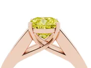 Cushion Cut Channel-Set Engagement Ring Setting for a Fancy Yellow Lab-Grown Diamond | Rose Gold