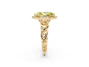 Marquise Filigree Halo Engagement Ring Setting for a Fancy Yellow Lab-Grown Diamond | Yellow Gold