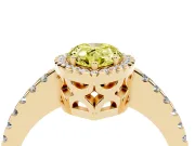 Pear-Shaped Pave Halo Engagement Ring Setting for a Fancy Yellow Lab-Grown Diamond | Yellow Gold