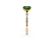 Radiant Cut Pave Solitaire Engagement Ring Setting for a Fancy Green Lab-Grown Diamond | Slim Band | Yellow Gold