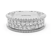 Round Diamond Pavé Eternity Band Set in Silver with Bead Prong Setting