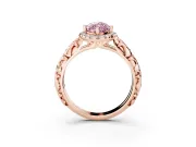 Marquise Leaf Halo Engagement Ring Setting for a Fancy Pink Lab-Grown Diamond | Rose Gold