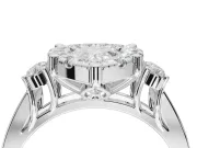 Pear-Shaped Halo Side Cluster Engagement Ring Setting | Graduated Channel Band | Sterling Silver