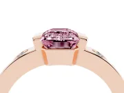 Emerald Cut Tension Style Engagement Ring Setting for a Fancy Pink Lab-Grown Diamond | Rose Gold