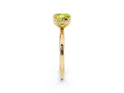 Princess Cut Hidden Halo Engagement Ring Setting for a Fancy Yellow Lab-Grown Diamond | Plain Band | Yellow Gold