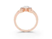 Pear-Shaped Scroll Solitaire Engagement Ring Setting | Rope Twist Band | Rose Gold